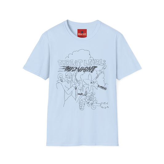 T-Shirt — "Threat Level: Midnight" Graphic Tee (Retro Comic Horror Vibe)