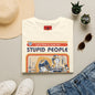 Retro Science Tee — "Let's Find a Cure for Stupid People" Graphic T-Shirt