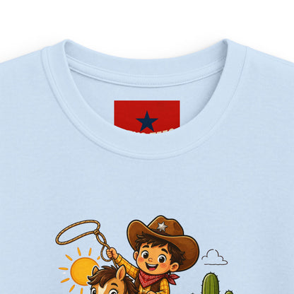 Kids Tee — "Lil' Wild Wrangler" Cute Cowboy Kid Graphic Shirt