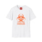 Graphic T-Shirt — Orange Biohazard Icon with “I HAVE THE SNIFFLES”