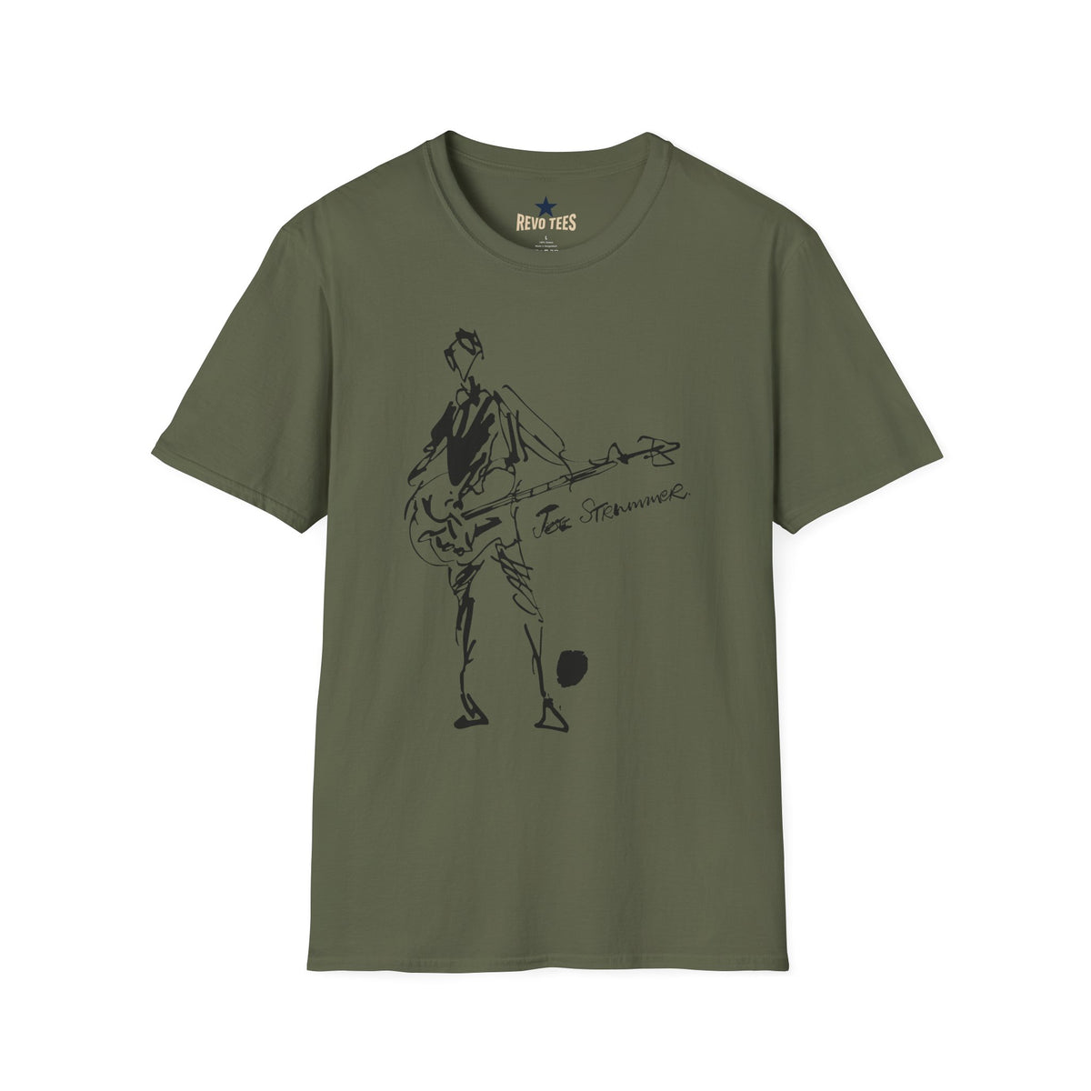 Revotees The Clash Joe Strummer Sound Check by Ray Lowry Unisex Softstyle T-Shirt - alternate view 4