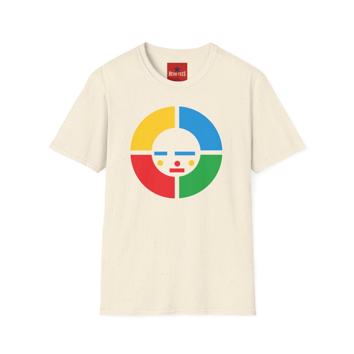 Colorwheel Face T-Shirt — Retro Geometric Graphic Tee