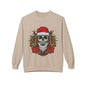Skull Santa — Edgy Christmas Skull with Santa Hat and Gifts Crewneck Sweatshirt
