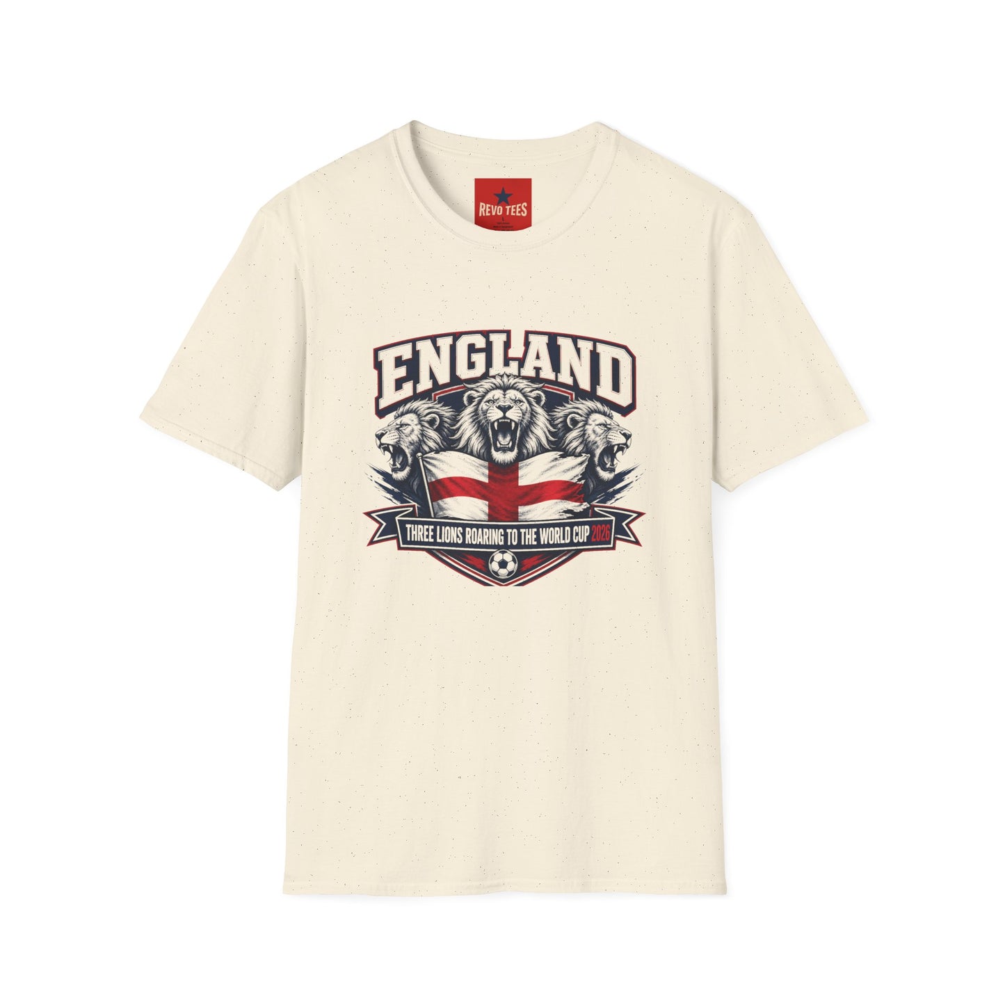 World Cup 2026 England Three Lions — Vintage Three Lions Flag Football Tee
