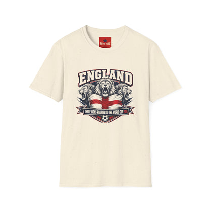 World Cup 2026 England Three Lions — Vintage Three Lions Flag Football Tee