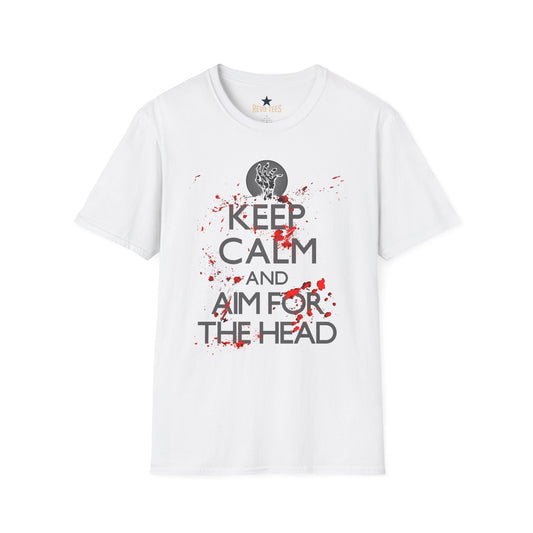 Revotees Keep Calm and Aim for the Head Horror Zombie Graphic T-Shirt
