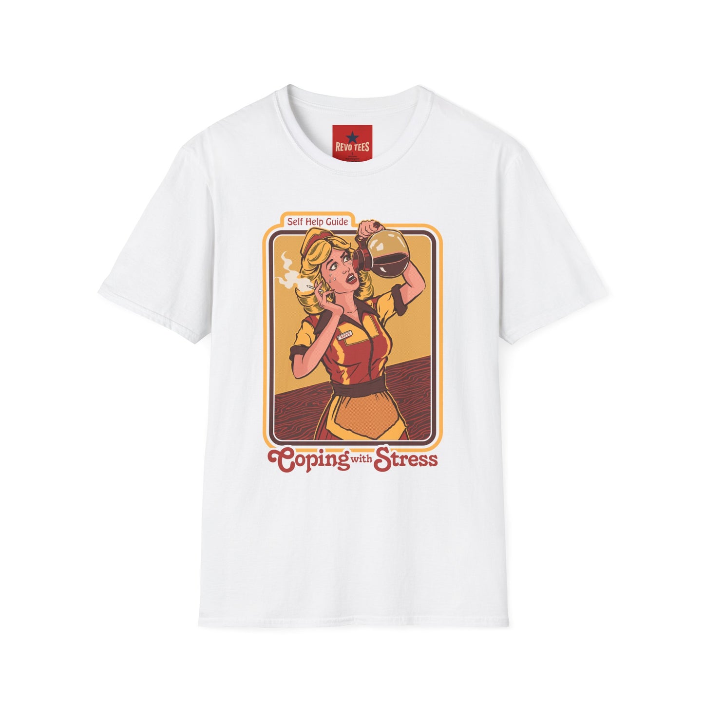 Coping with Stress Retro Coffee Tee — "Self Help Guide" Graphic T-Shirt
