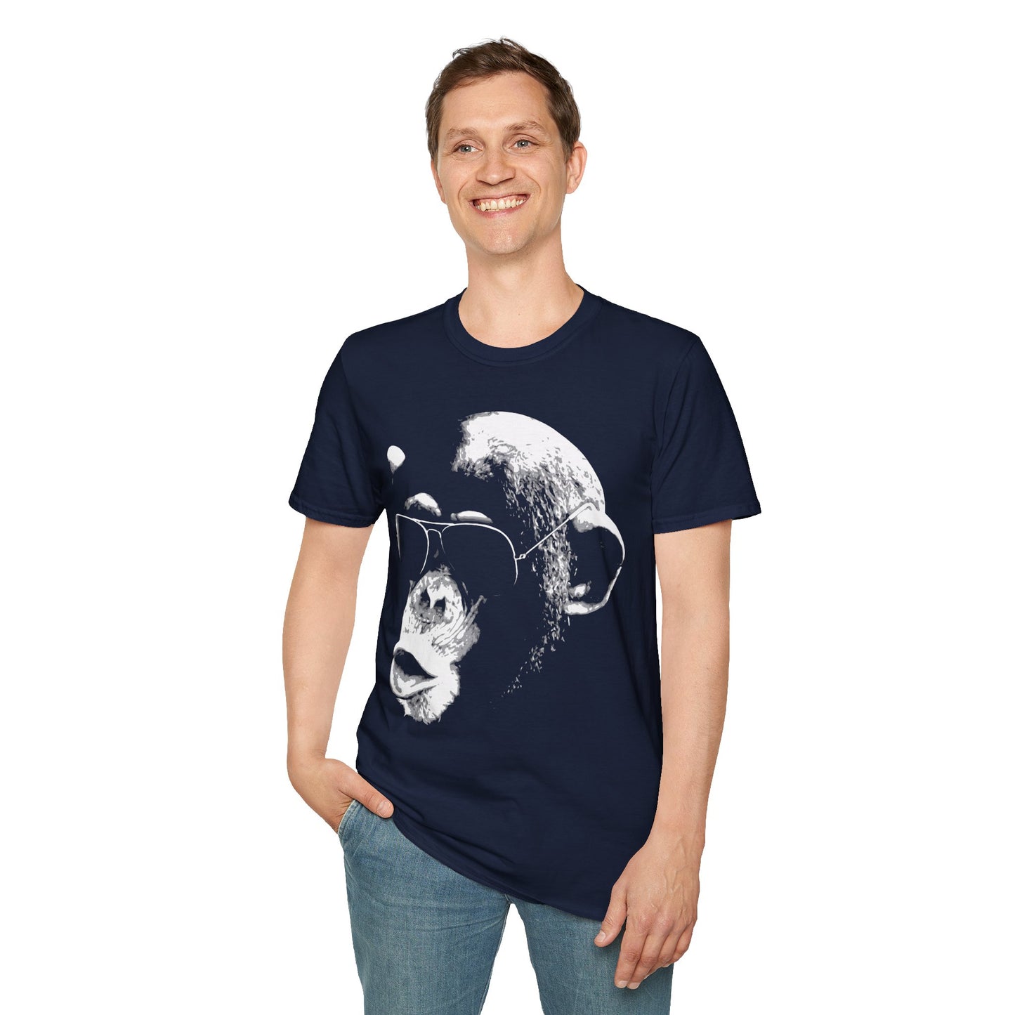 Chimpanzee Sunglasses T-Shirt — Retro Monkey Graphic Tee