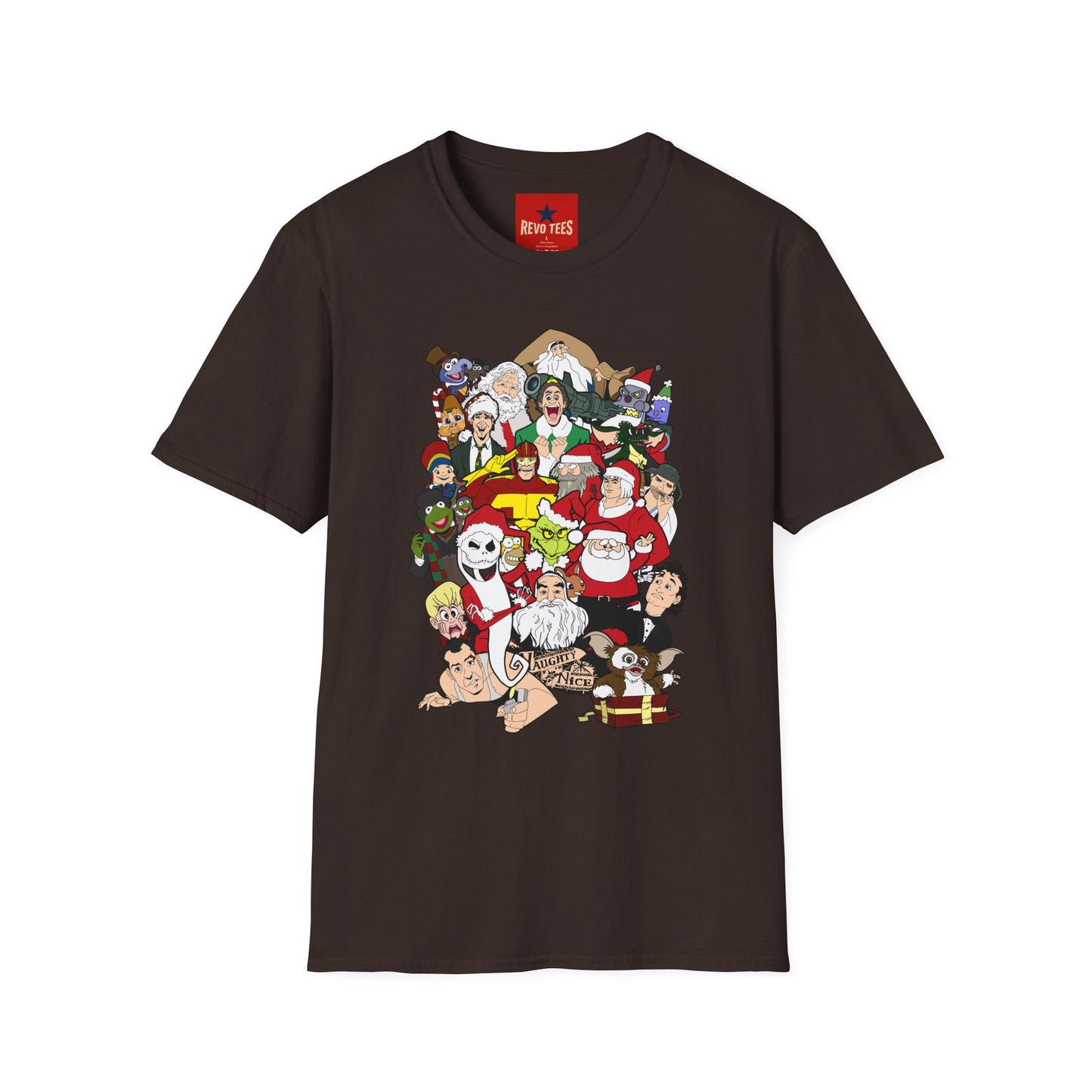 Holiday Movie Characters T-Shirt — Christmas Classic Characters Collage
