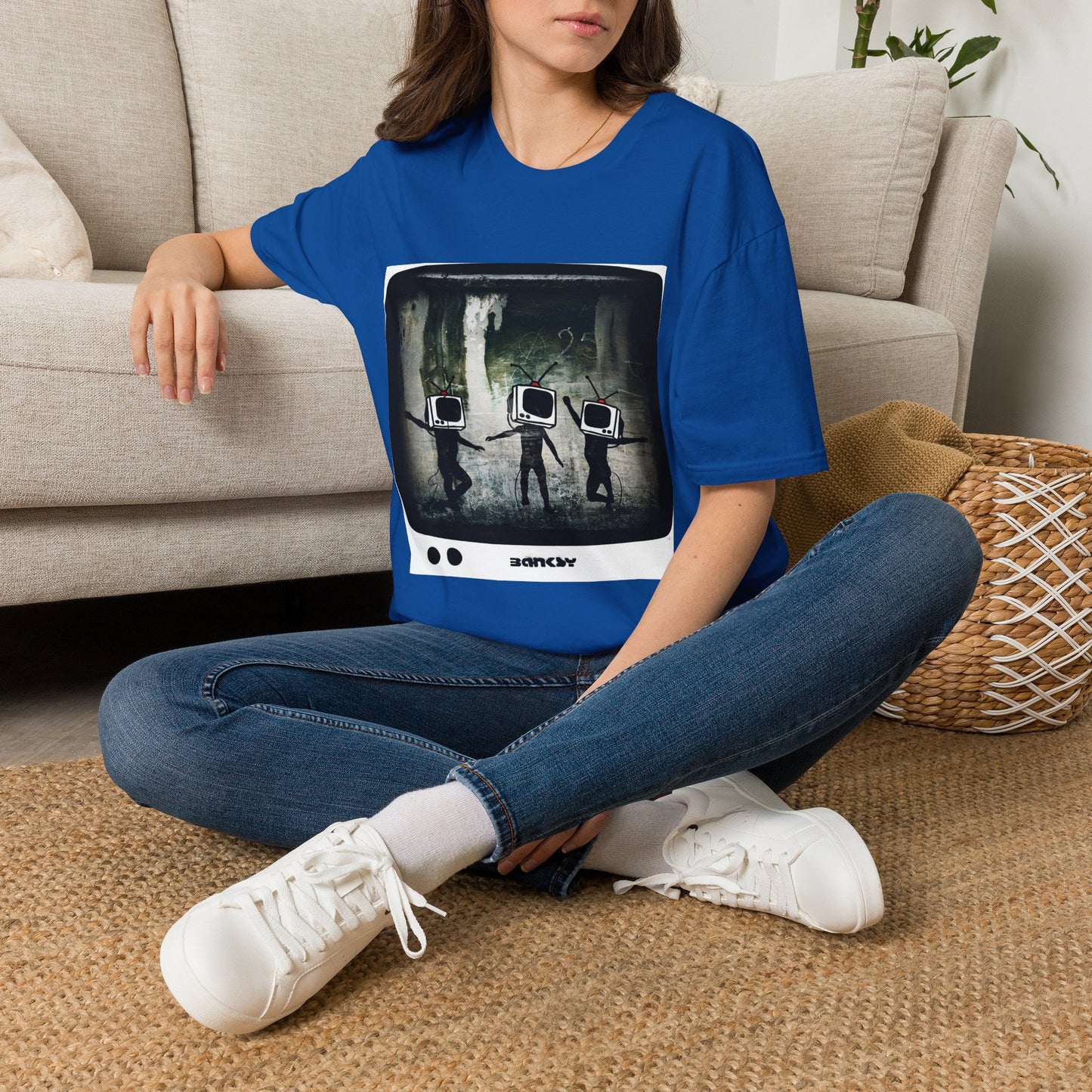Banksy TV Head Graphic T-Shirt