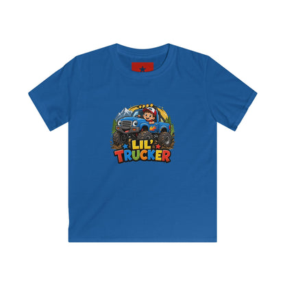 Kids Tee — "Lil' Trucker" Monster Truck Kids T-Shirt | Cute Off-Road Cartoon Top