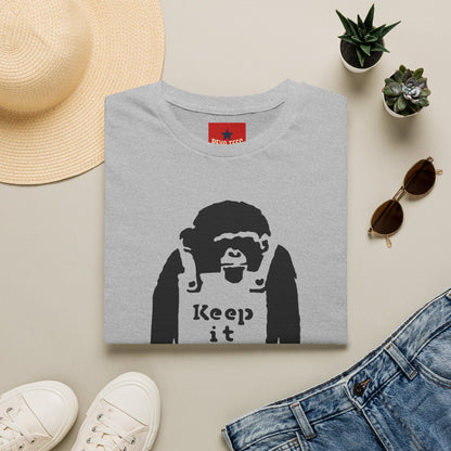 Banksy T‑Shirt — 'Keep It Real' Monkey Graphic Tee — Vintage Streetwear, Casual Gift