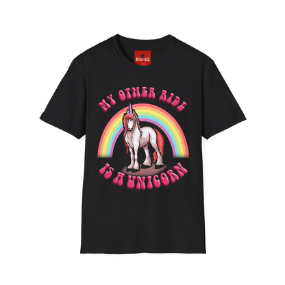 Unicorn Rainbow T‑Shirt — “My Other Ride Is A Unicorn” Retro Graphic Tee