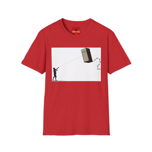 T-Shirt — Banksy-Style Kite Refrigerator Street Art Tee