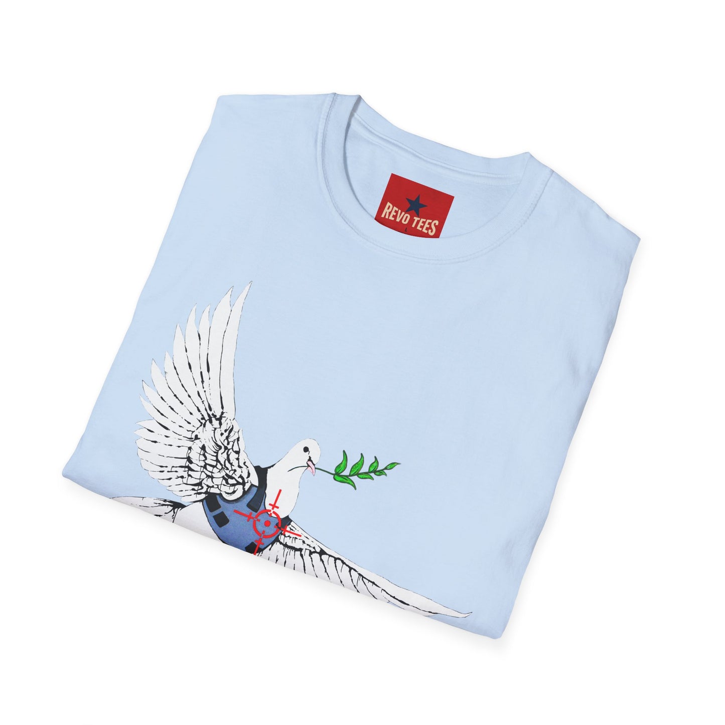 Banksy's Dove of Peace T‑Shirt — Flying Dove with Olive Branch & Earth Heart Graphic