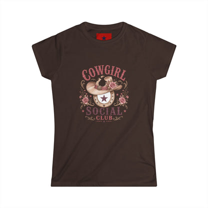 Cowgirl Social Club Women's Tee — Western Cowgirl Hat Graphic Shirt