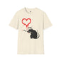 Revotees Banksy Inspired Rat Stencil Dripping Heart Street Art T-Shirt - alternate view 4