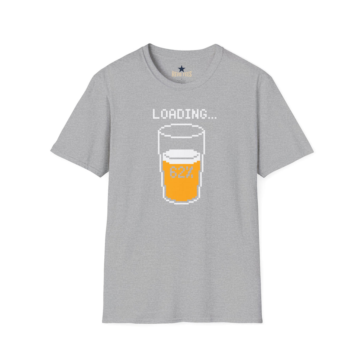 Revotees Beer Loading 62 Funny Pixel Pint Graphic for Beer Lovers T-Shirt - alternate view 2