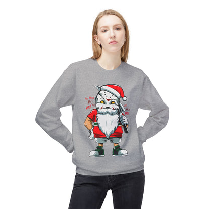 Santa Skull — Edgy Christmas Graphic Crewneck Sweatshirt