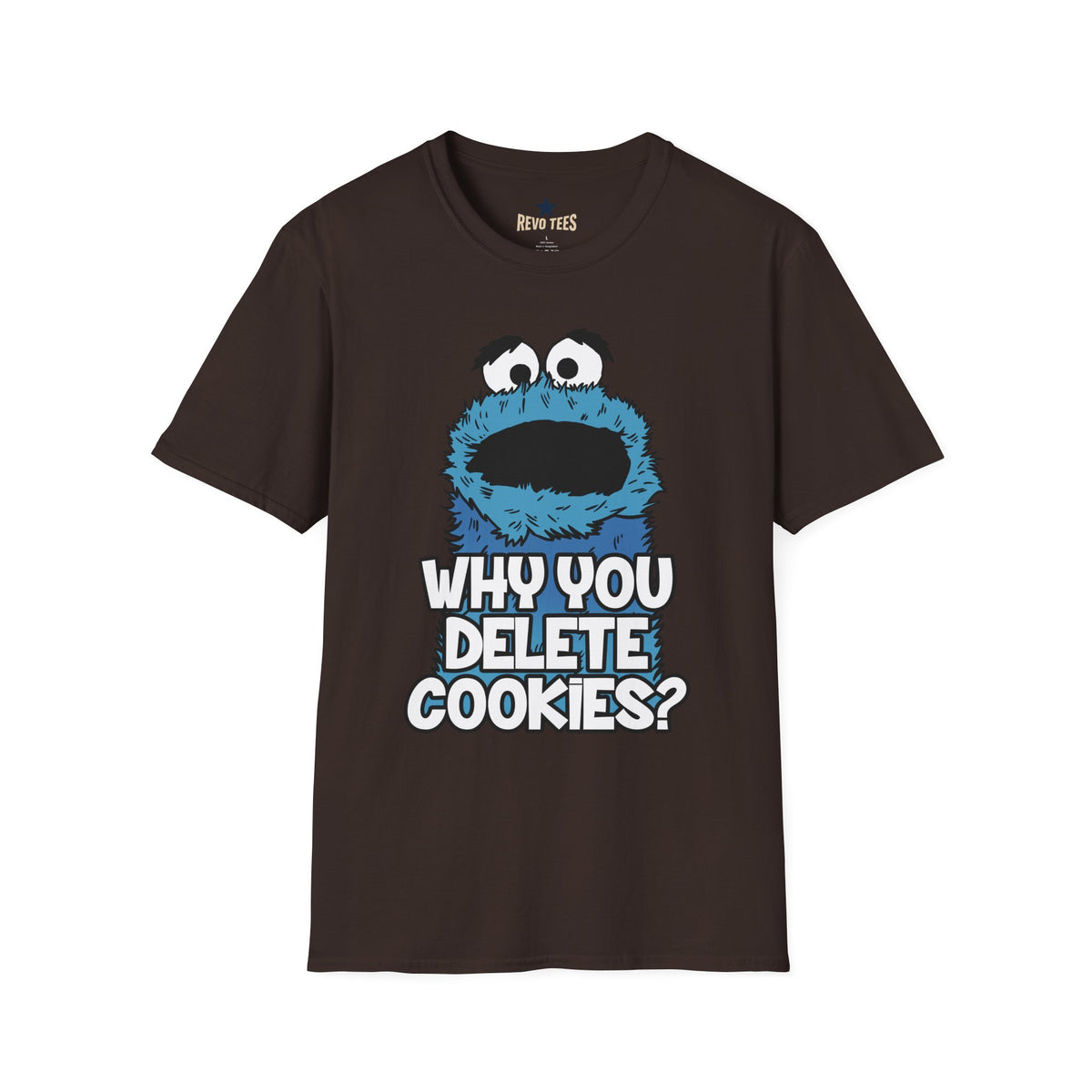 Revotees Cookie Monster Why You Delete Cookies Funny Retro Kids TV Graphic T-Shirt - alternate view 4
