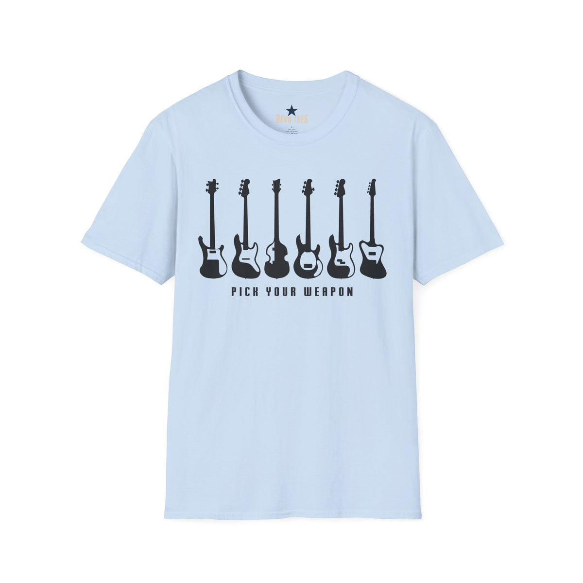 Revotees Pick Your Weapon Bass Guitars Unisex Softstyle T-Shirt - alternate view 6