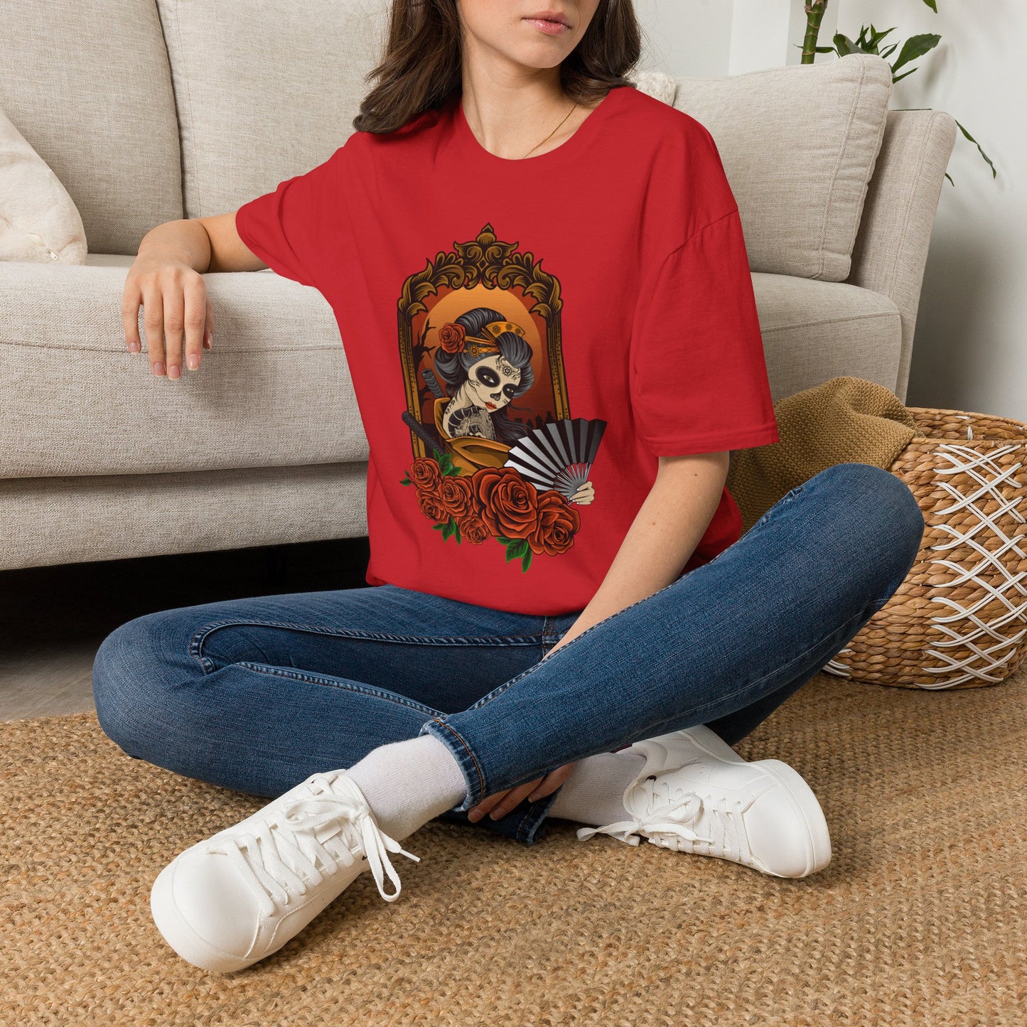 Day of the Dead Sugar Skull Tee — Vintage Floral Calavera T-Shirt