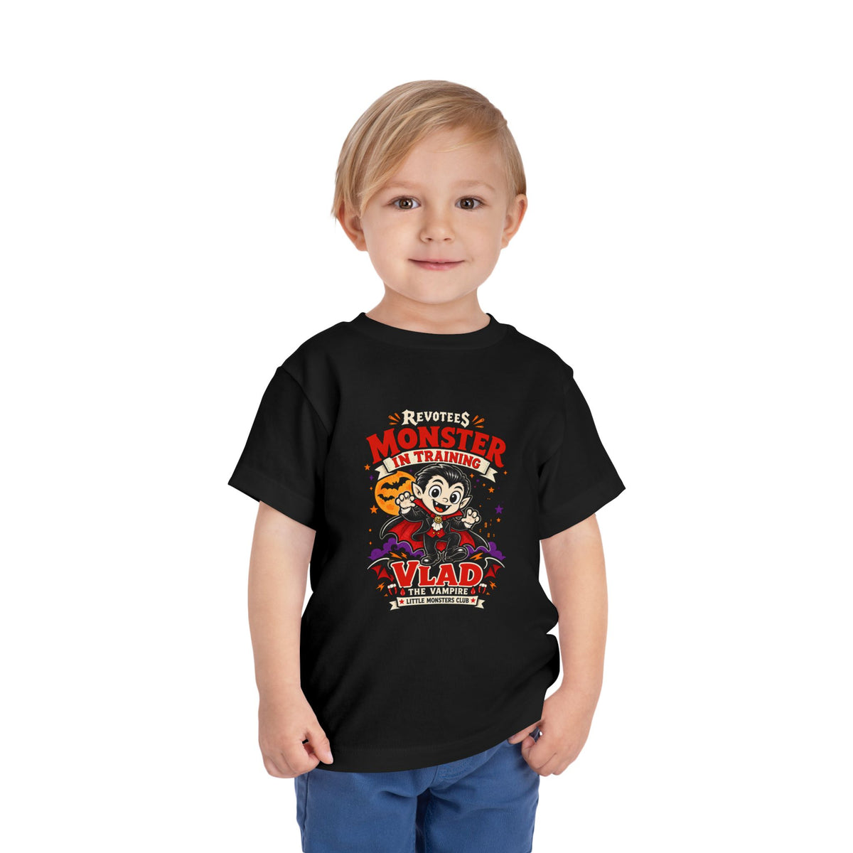 REVOTEES Toddler Monster In Training Tee — 'Vlad the Vampire' Halloween Kids Shirt