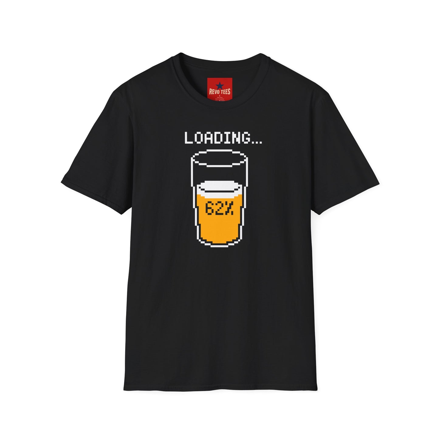 Beer Loading 62% T-Shirt — Funny Pixel Pint Graphic Tee for Beer Lovers