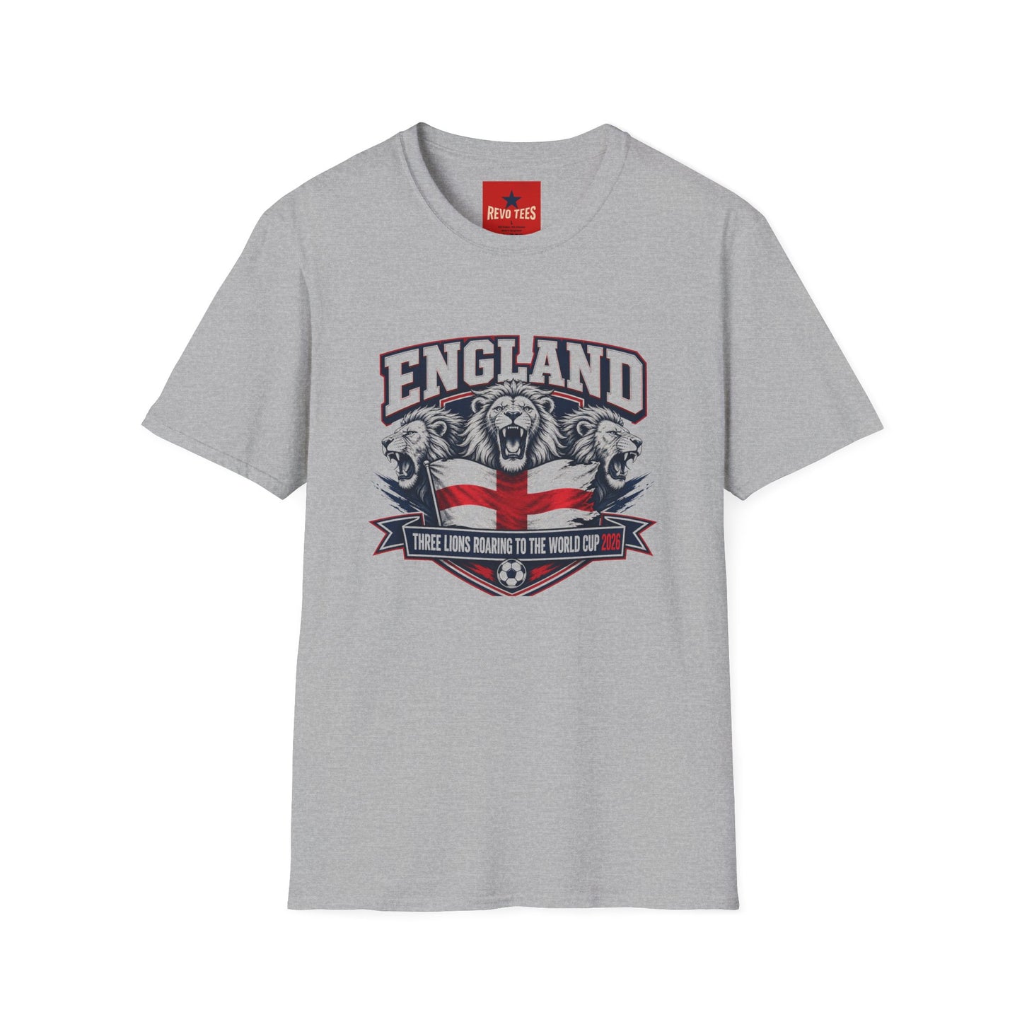 World Cup 2026 England Three Lions — Vintage Three Lions Flag Football Tee