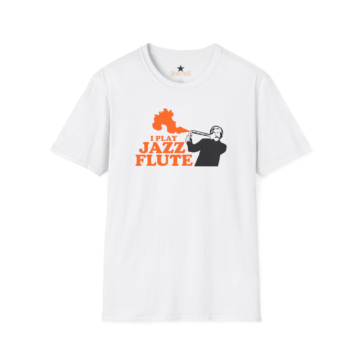 Revotees I Play Jazz Flute Anchor Man Unisex Softstyle T-Shirt - alternate view 2