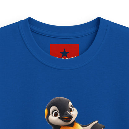 Kids Penguin Graphic Tee — Cute Dancing Penguin Shirt front and back design