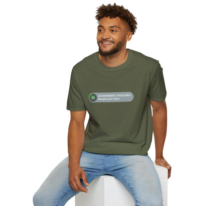 T-Shirt — "Achievement Unlocked: Banged Your Mom" Gamer Humor Tee