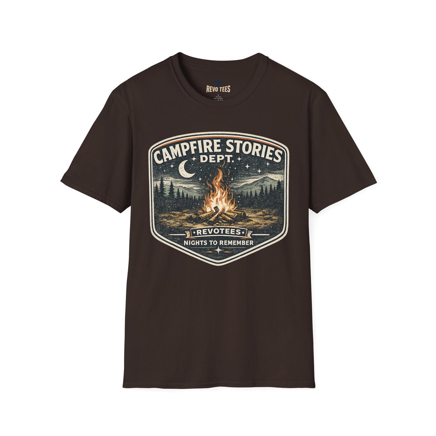 REVOTEES Campfire Stories T‑Shirt — Vintage Bonfire Graphic Tee