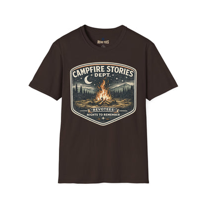 REVOTEES Campfire Stories T‑Shirt — Vintage Bonfire Graphic Tee