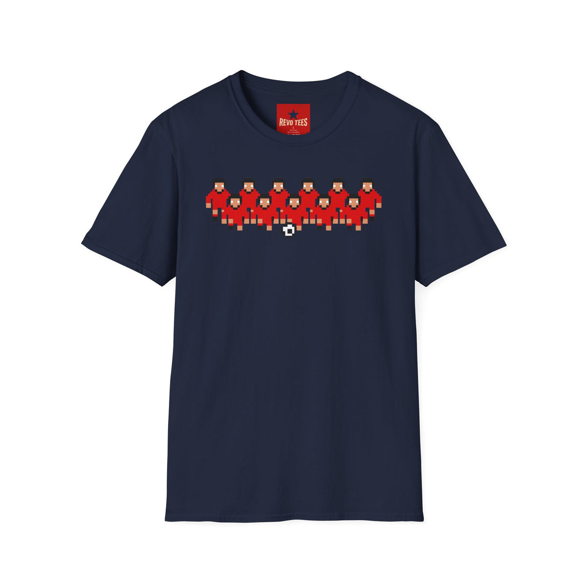 Revotees Pixel Soccer Team Retro 8 Bit Football Players Graphic T-Shirt - alternate view 10