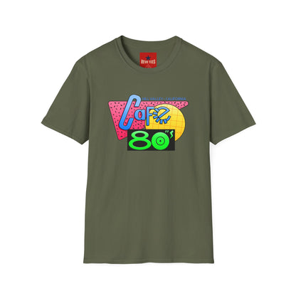 Retro 80s Cafe T-Shirt — Vintage Memphis-Style Neon Graphic Tee