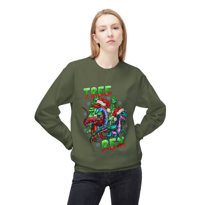 Tree Rex Christmas — Festive Dinosaur Holiday CrewneckSweatshirt