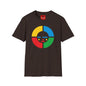 Colorwheel Face T-Shirt — Retro Geometric Graphic Tee