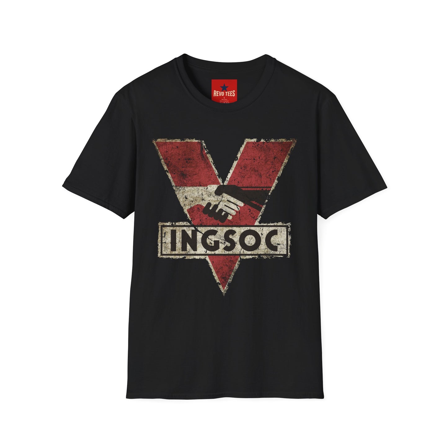 Dystopian 'INGSOC' Vintage Graphic T‑Shirt