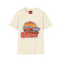 Classic Station Wagon Simpsons Sunset T‑Shirt — “Camping” Vintage Car Graphic