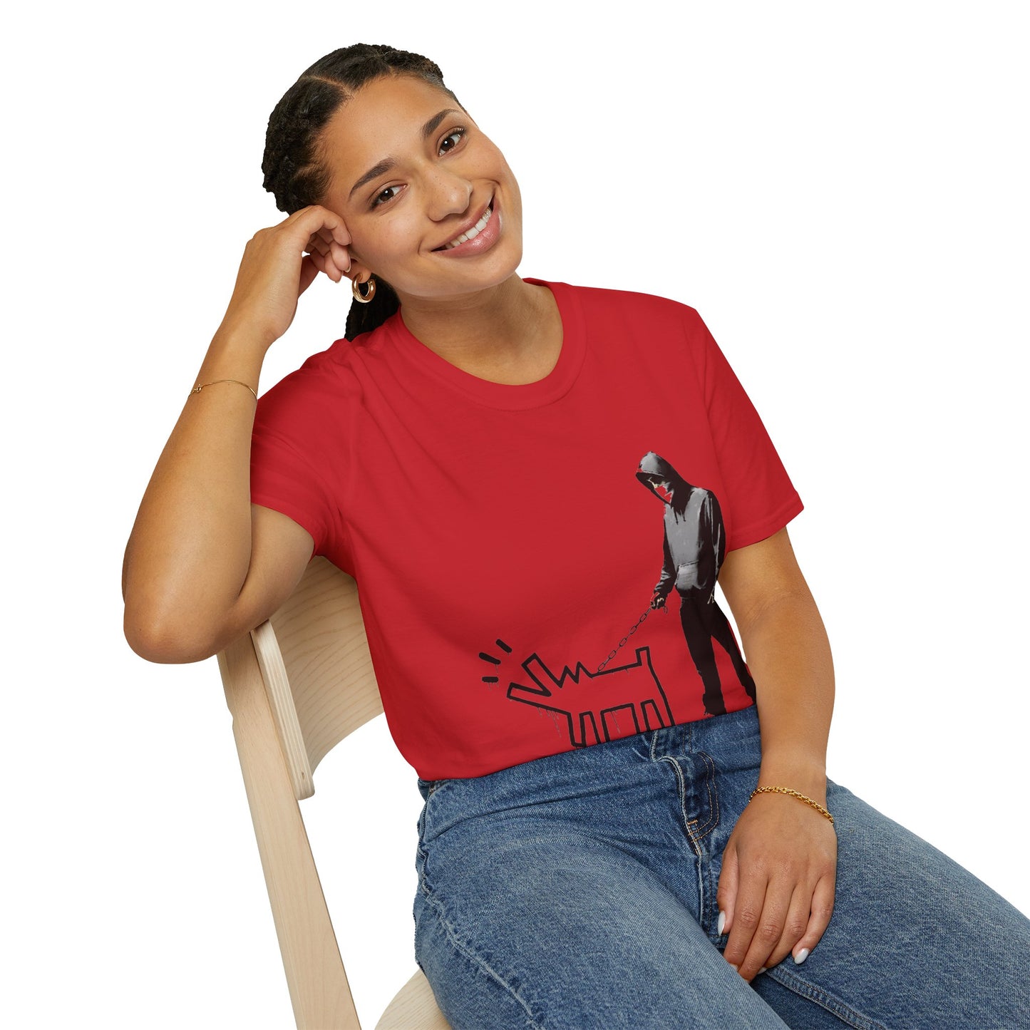 Banksy Walking The Dog — Urban Keith Haring Style Graphic Tee