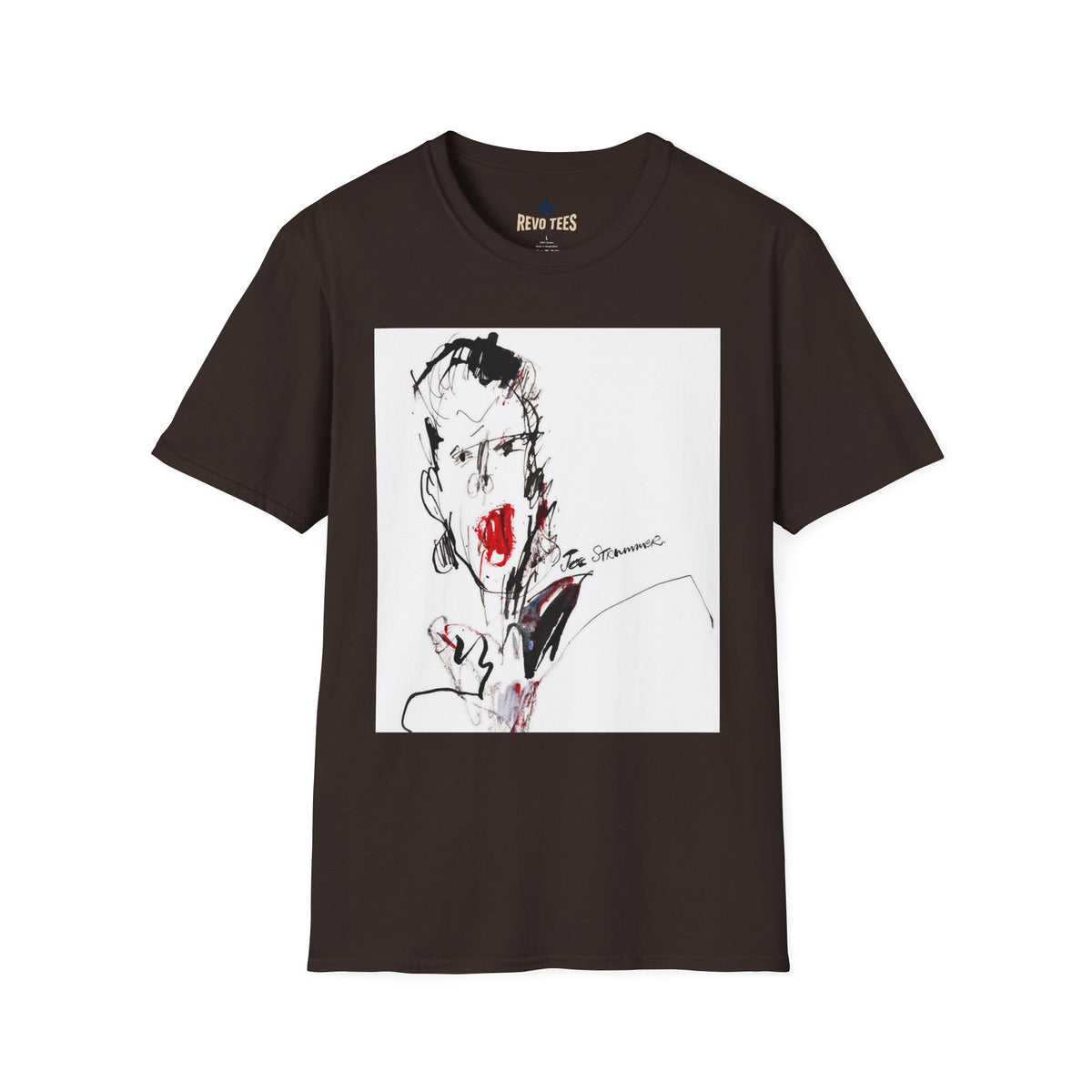 Revotees The Clash Joe Strummer by Ray Lowry Unisex Softstyle T-Shirt - alternate view 4