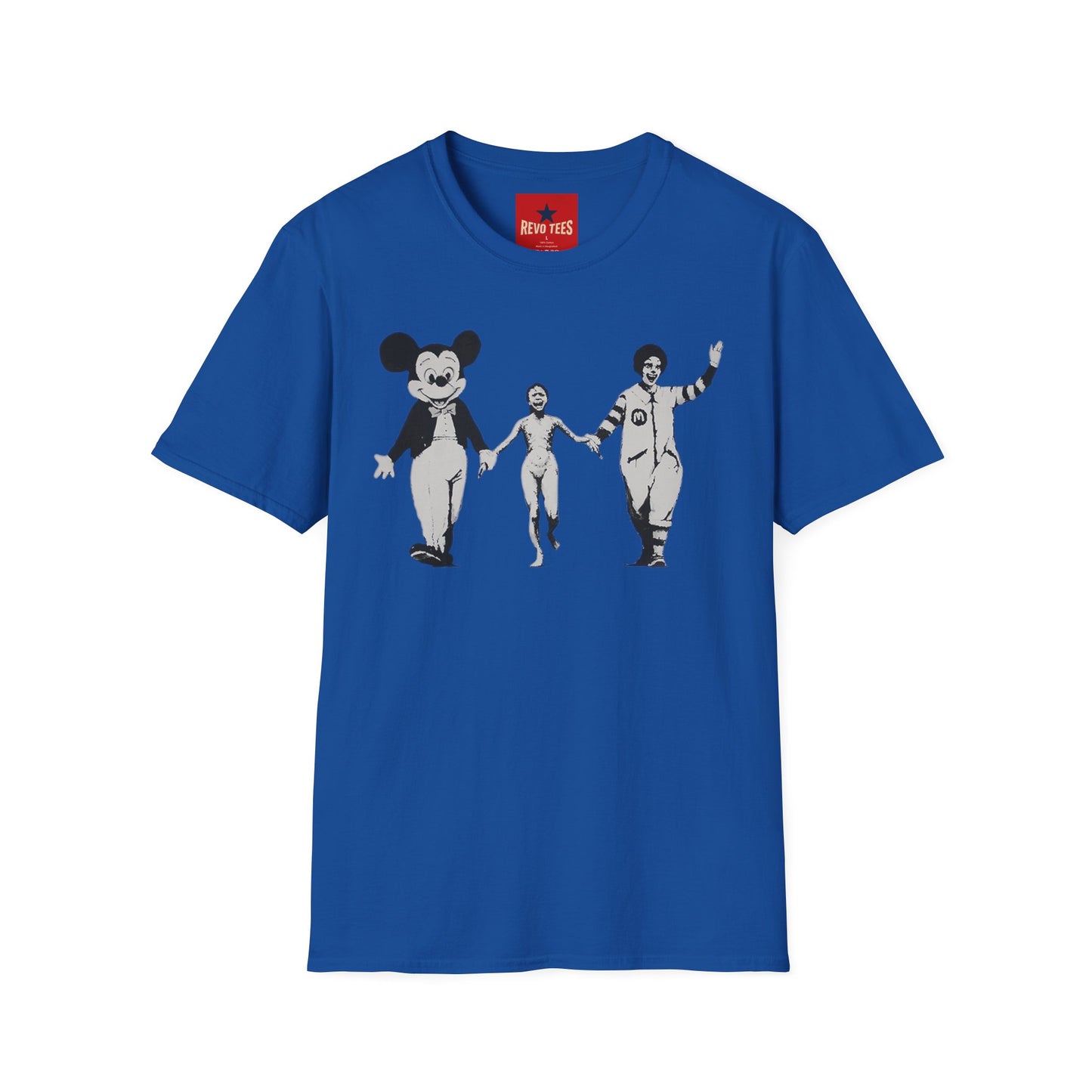 Banksy Graphic T-Shirt — Retro Satirical Parade Design