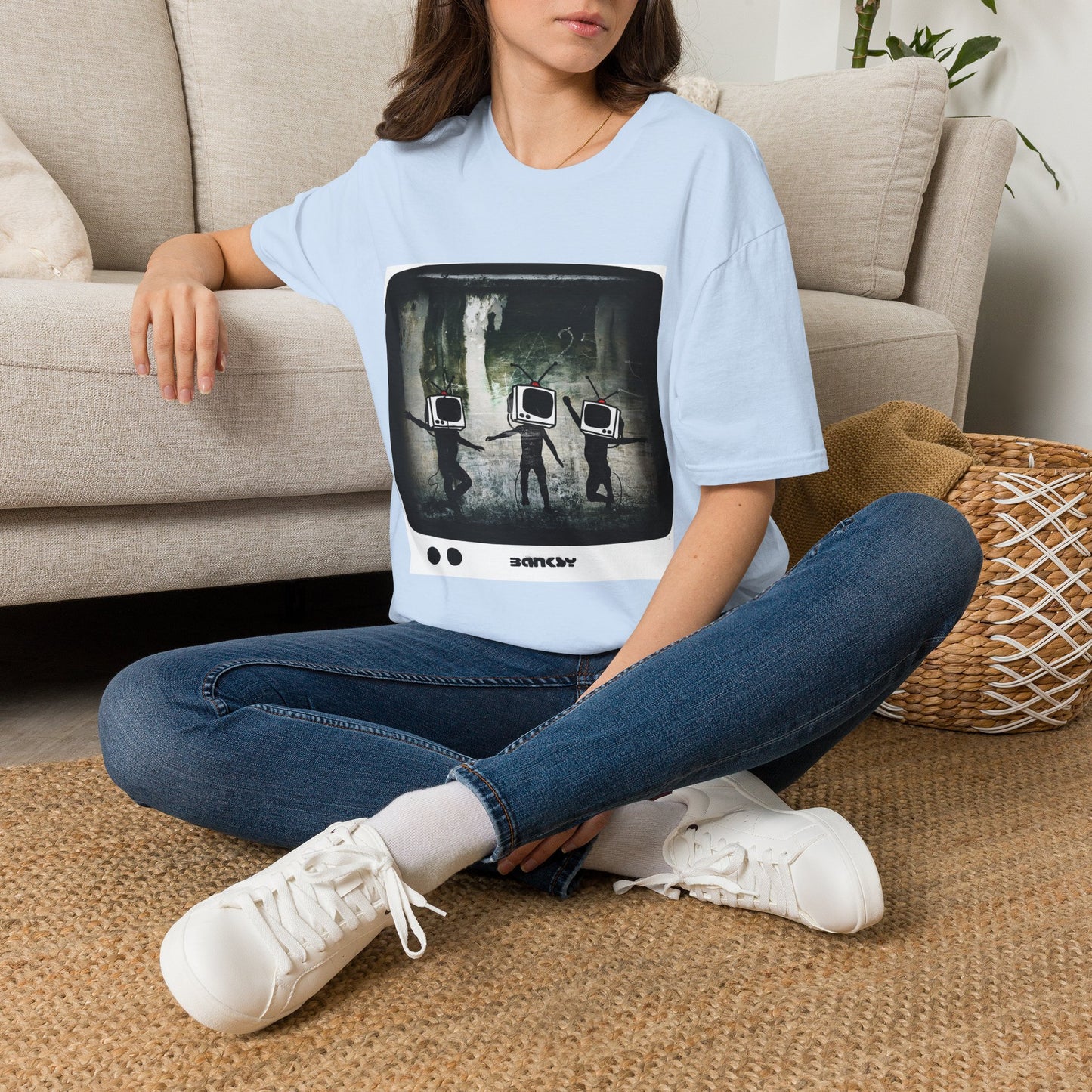 Banksy TV Head Graphic T-Shirt