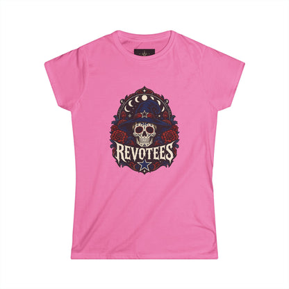 Revotees Skull Tee — Women's Gothic Americana Graphic T‑Shirt