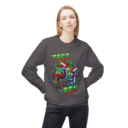 Tree Rex Christmas — Festive Dinosaur Holiday CrewneckSweatshirt