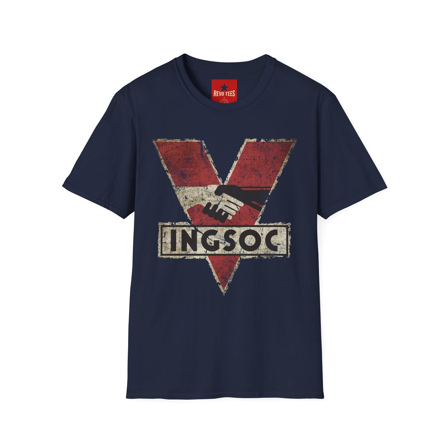 Dystopian 'INGSOC' Vintage Graphic T‑Shirt
