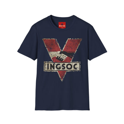 Dystopian 'INGSOC' Vintage Graphic T‑Shirt