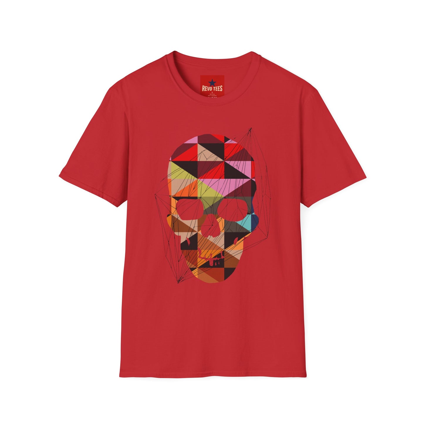 Geometric Colorblock Skull T-Shirt