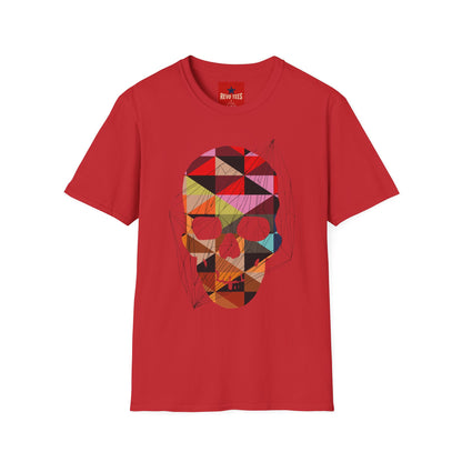 Geometric Colorblock Skull T-Shirt